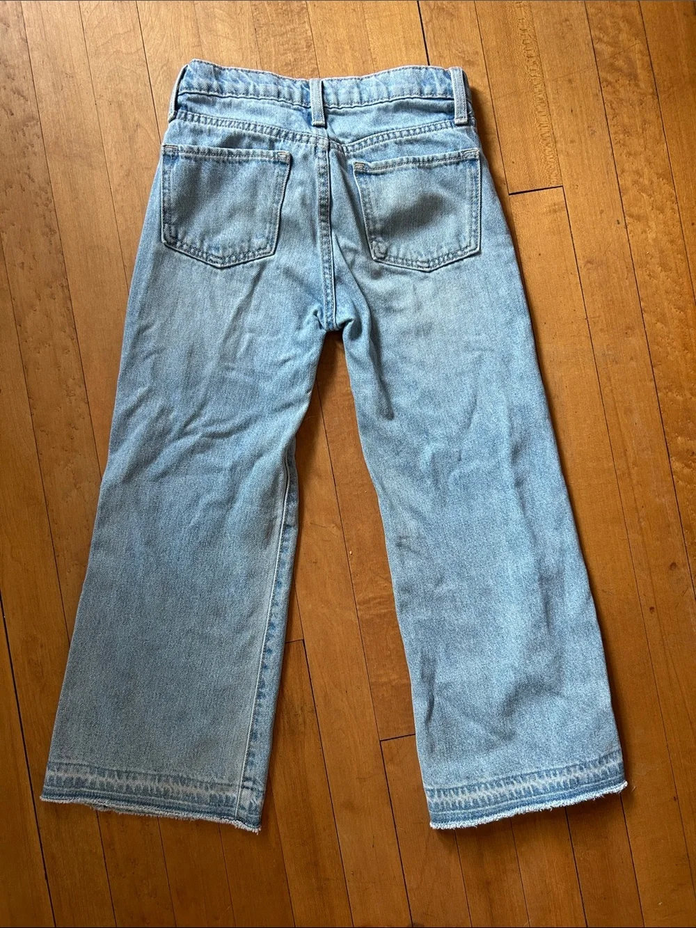 Old Navy Light Blue Distressed Baggy Wide-Leg Jeans